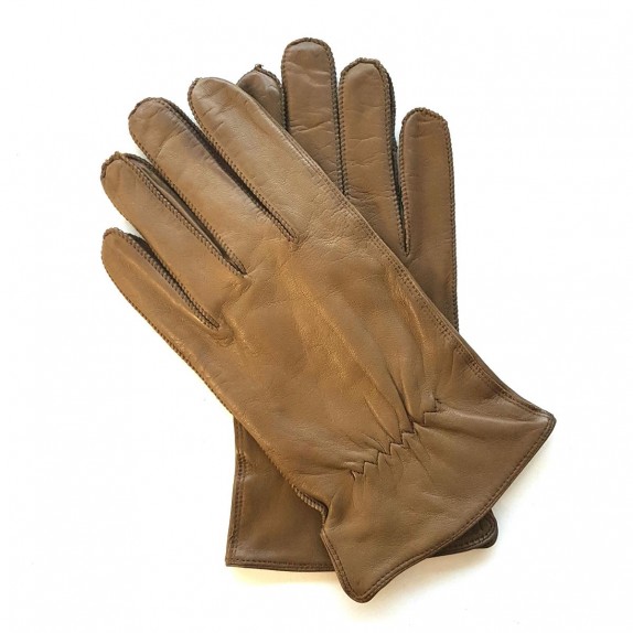 Leather gloves of lamb sienna "ANTONIN"