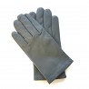 Leather gloves of lamb grey and orange "MARTIN".