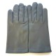 Leather gloves of lamb grey and orange "MARTIN".