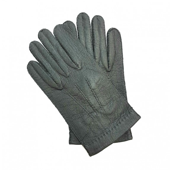 Gants en cuir de pécari gris "JOSEPH".