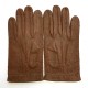 Gants en cuir de pécari chocolat "JOSEPH".