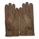 Gants en cuir de pécari taupe foncé "JOSEPH".