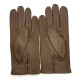 Leather gloves of peccary dark taupe "JOSEPH".