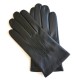 Gants en cuir d'agneau noir "HENRI"