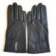 Gants en cuir d'agneau noir "HENRI"