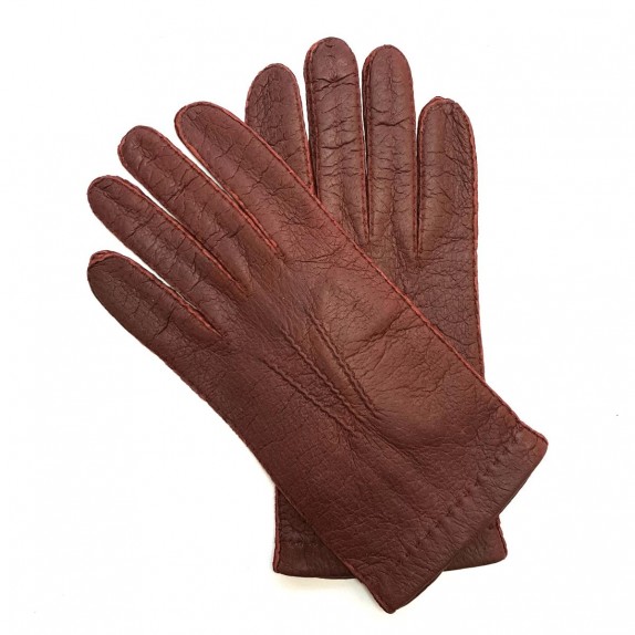 Leather gloves of peccary dark red " PATT".