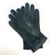 Gants en cuir de pécari noir "PATT".