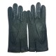 Gants en cuir de pécari noir "PATT".