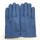 Gants en cuir de pécari bleu "PAUL".