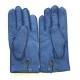 Gants en cuir de pécari bleu "PAUL".