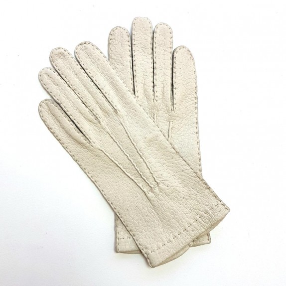 Gants en cuir de pécari otmeal "PATT".