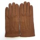 Gants en cuir de pécari marron glacé "JOSEPH".