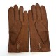 Gants en cuir de pécari marron glacé "JOSEPH".