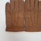 Gants en cuir de pécari marron glacé "JOSEPH".