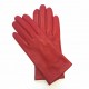 Leather gloves of lamb red "CAPUCINE"