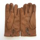 Leather gloves of peccary chocolate "PAUL".