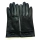 Gants en cuir d'agneau noir "ANEMONE".