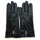 Leather gloves of lamb black "ANEMONE"