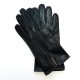 Gants en cuir d'agneau noir et blanc "GISELE".