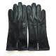 Leather gloves of lamb black "GISELE"