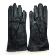 Leather gloves of lamb black "GISELE"