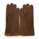 Leather gloves of peccary dark brown"MICHEL".