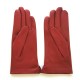 Leather gloves of lamb red "CLEMENTINE"