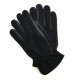 Leather gloves of peccary and alpaca black "FERGUS".