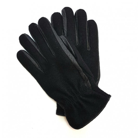 Gants en laine alpaga et cuir de pécari "FERGUS".