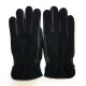 Leather gloves of peccary and alpaca black "FERGUS".