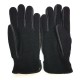 Leather gloves of peccary and alpaca black "FERGUS".