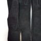 Gants en laine alpaga et cuir de chèvre velours noir "JEANIE".