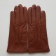 Gants en cuir d'agneau cognac "RAPHAËL".