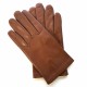 Gants en cuir d'agneau cognac "RAPHAËL".