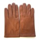 Leather gloves of lamb cognac "RAPHAËL".
