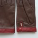 Leather gloves of lamb brown and red "TIPPI".