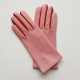 Leather gloves of lamb pink orange "COLOMBE".