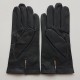 Leather gloves of lamb grey "HENRI".