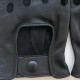 Leather mittens of lamb black "PILOTE".