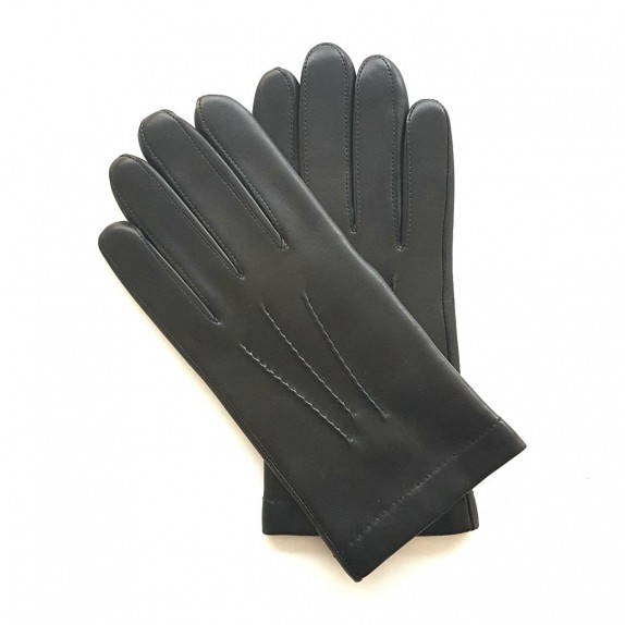 Gants en cuir d'agneau marron "HENRI".