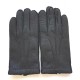 Gants en cuir de pécari noir "PAUL".