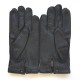 Gants en cuir de pécari noir "PAUL".