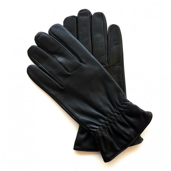 Leather gloves of lamb black "MILO".