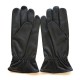 Gants en cuir d'agneau noir "MILO".