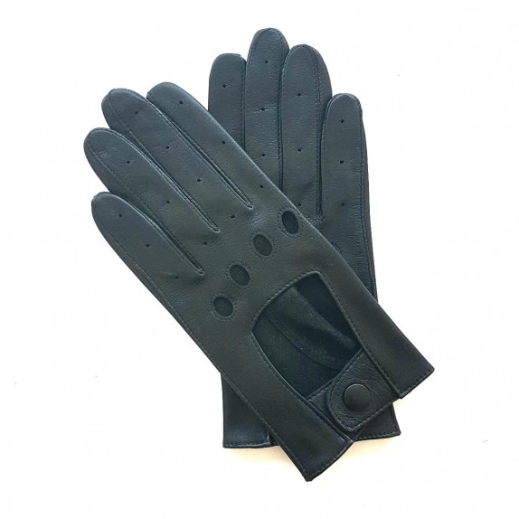 Leather gloves of lamb black "AUDREY".