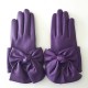 Leather gloves of lamb amethyst "PALOMA.