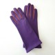 Leather gloves of lamb amethyst rose antique "ELISA"..