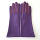 Leather gloves of lamb amethyst rose antique "ELISA"..