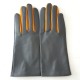 Gants en cuir d'agneau charcoal jaune"COLOMBE".