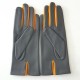 Gants en cuir d'agneau charcoal jaune"COLOMBE".